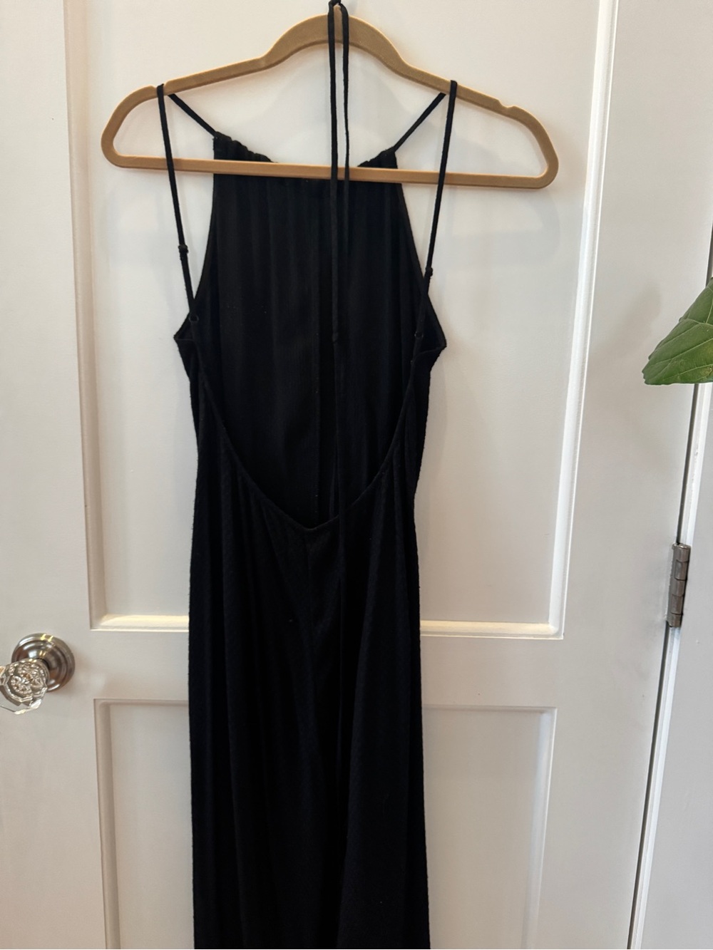 Reformation Black Backless Maxi Jumpsuit with Strappy Halter